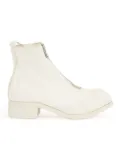 Guidi front-zip ankle boots - White