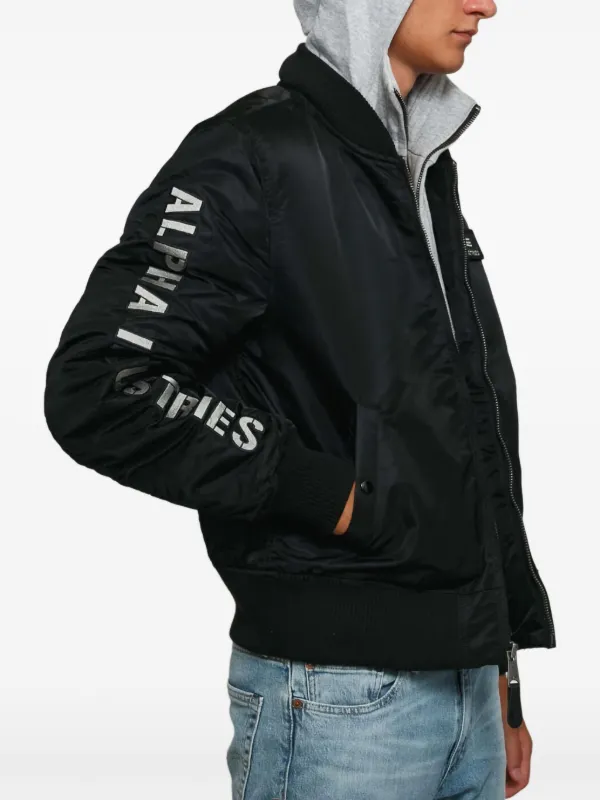 Alpha Industries Hooded Bomber Jacket | Black | FARFETCH