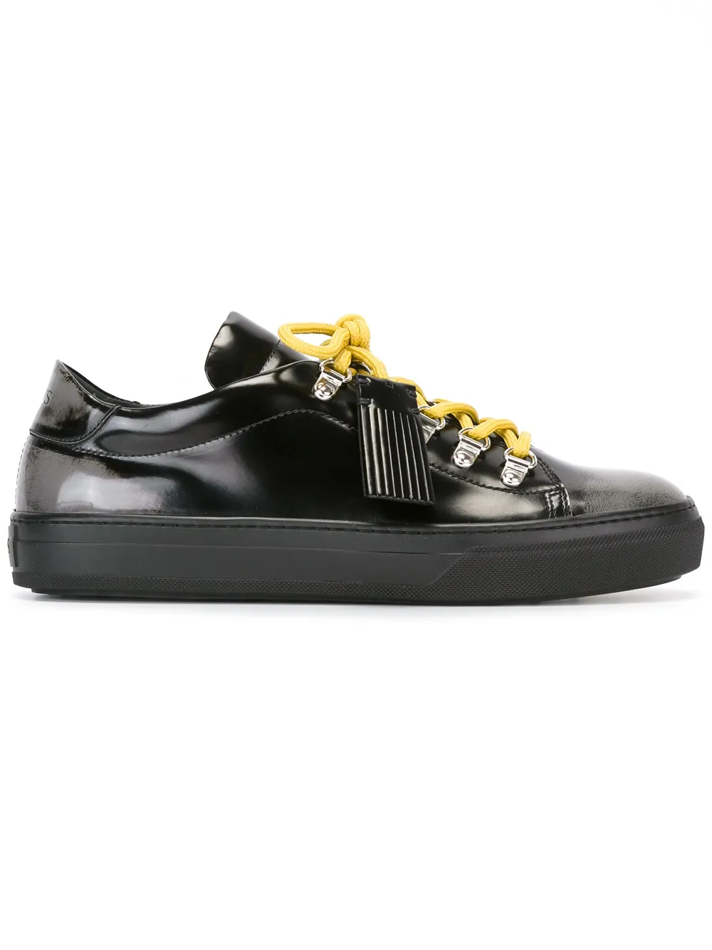 Tod's varnished lace-up sneakers Zwart