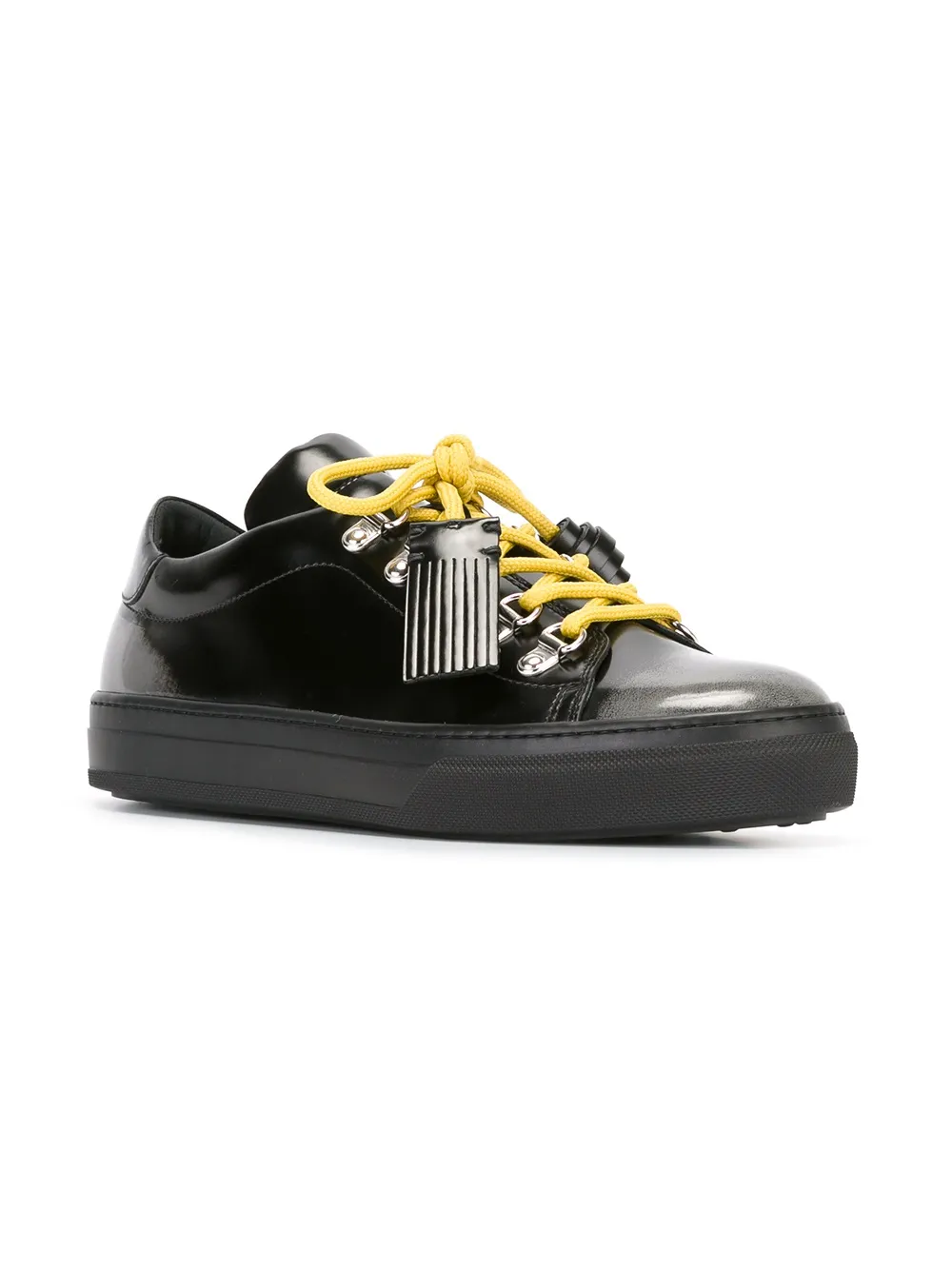Tod's varnished lace-up sneakers Zwart