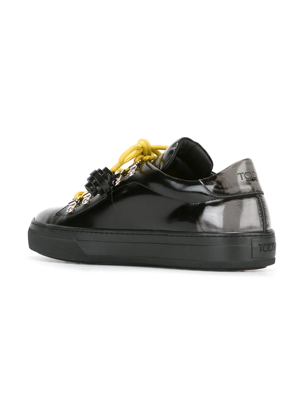 Tod's varnished lace-up sneakers Zwart