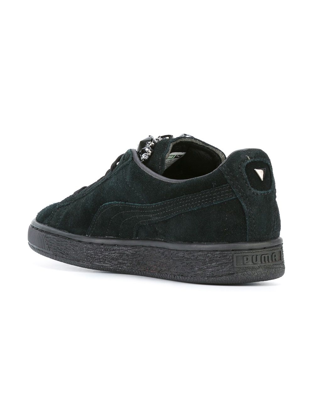 Shop Puma Embellished Lace-up Sneakers In Schwarz