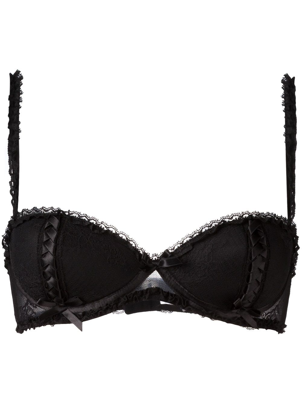 Image 1 of Folies By Renaud Carla Noir lace trimmed bra