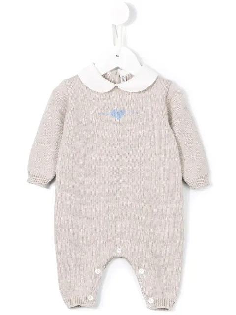 Little Bear heart intarsia knit romper