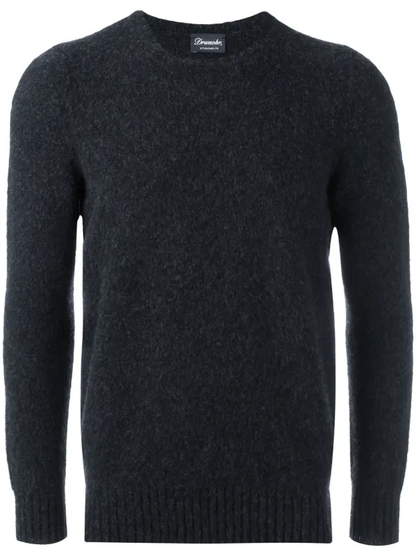 Drumohr Classic Crew Neck Sweater Black FARFETCH AU