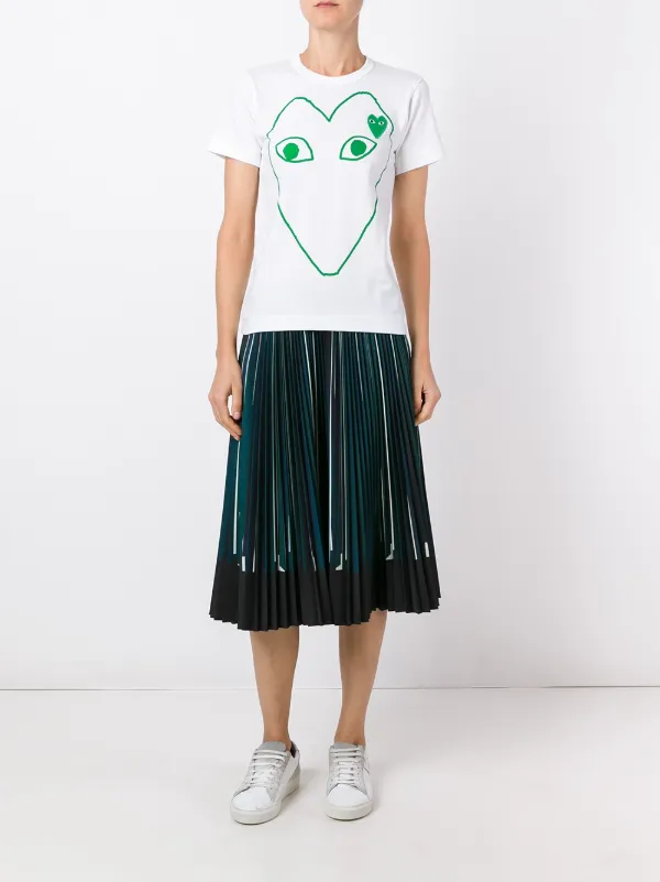 Comme Des Garcons Play Logo Outline Print T Shirt Ss20 Farfetch Com