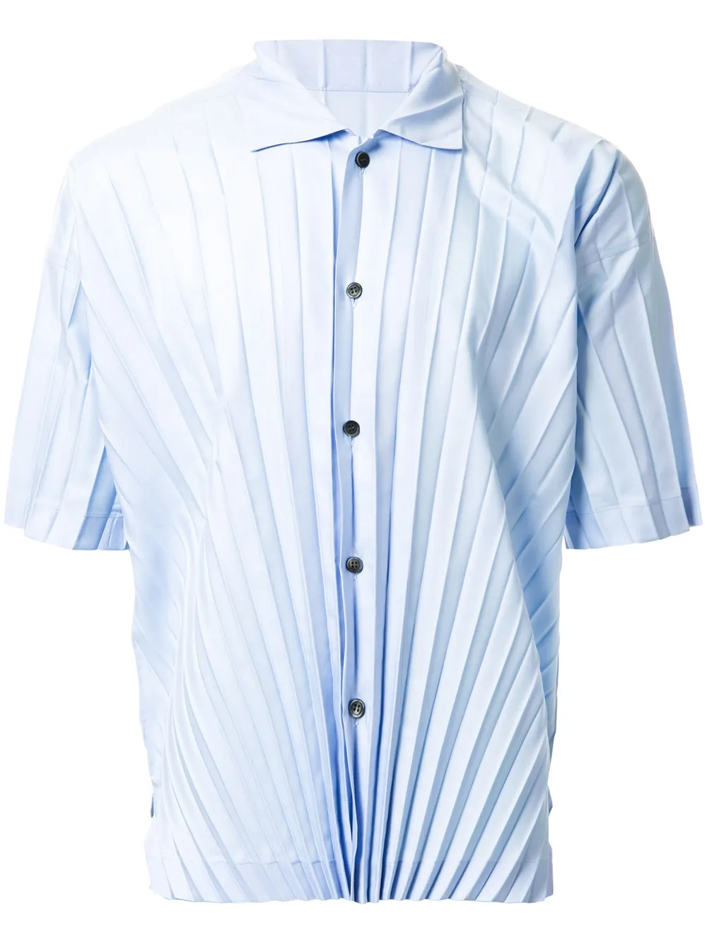 Homme Plissé Issey Miyake pleated short sleeve shirt - Azul