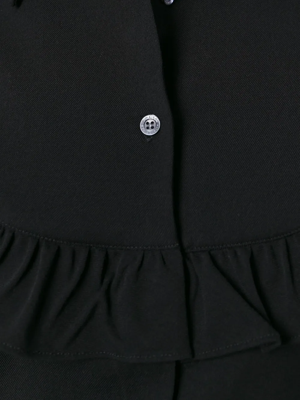 Maison Kitsuné ruffled panel shirt Zwart