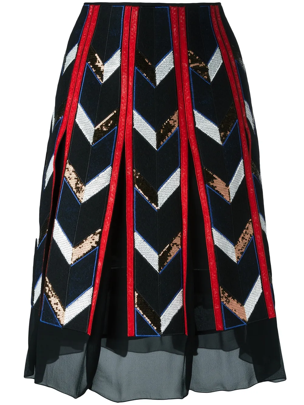 PUCCI sheer detailing A-line skirt - Nero