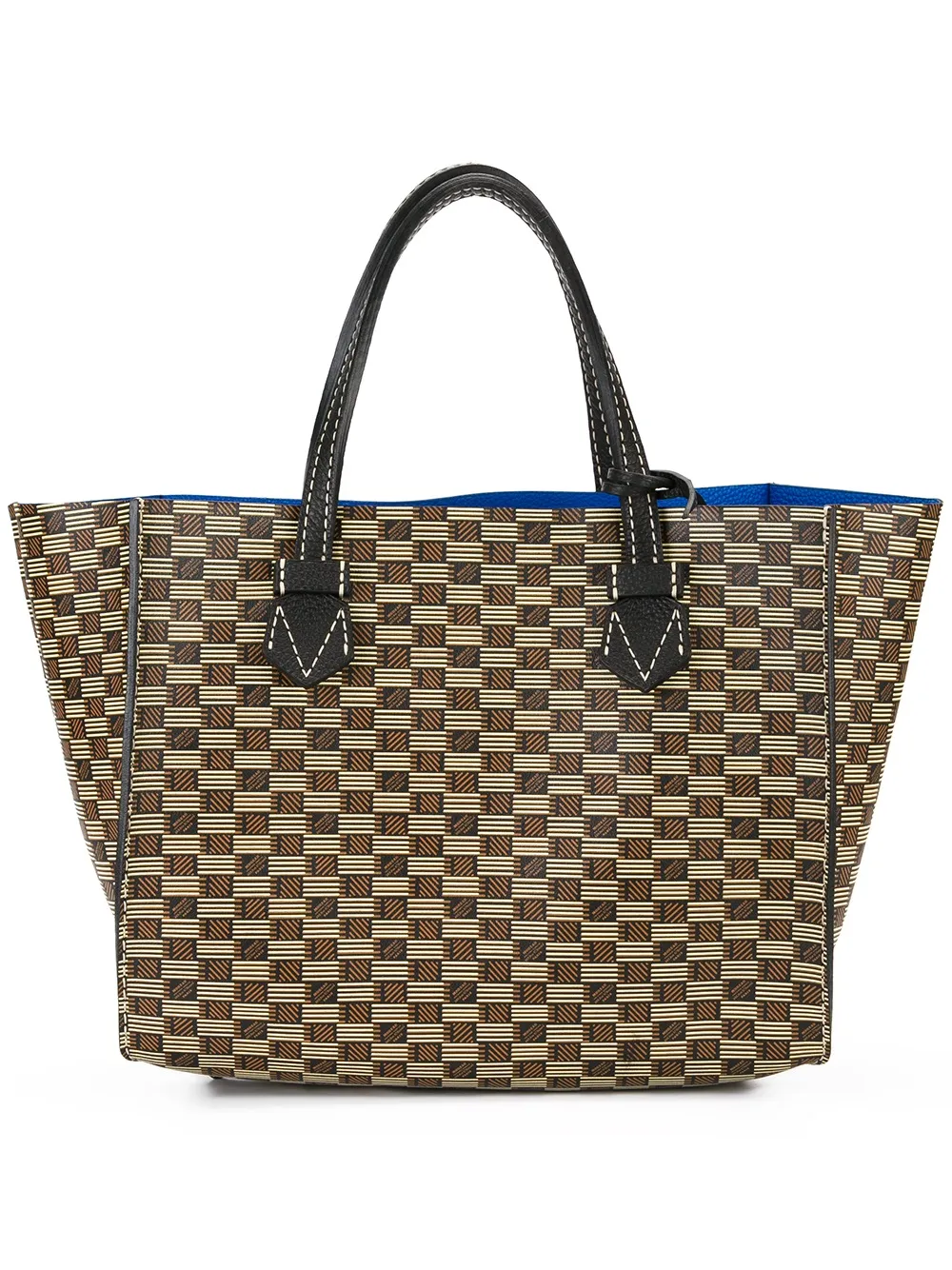 Moreau double handles checked tote | Brown | Image 1