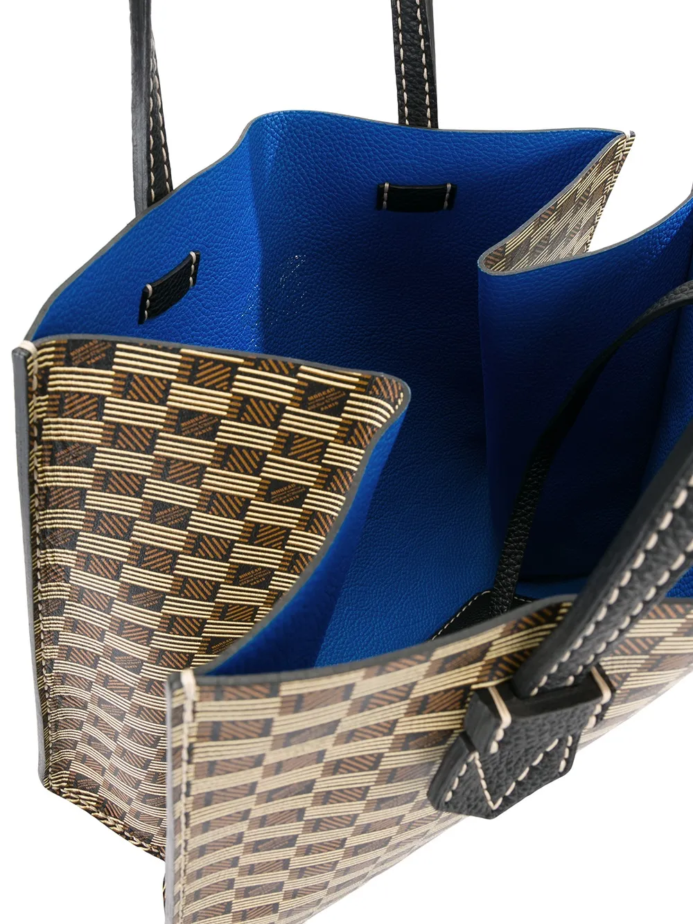 Moreau Double Handles Checked Tote In Brown