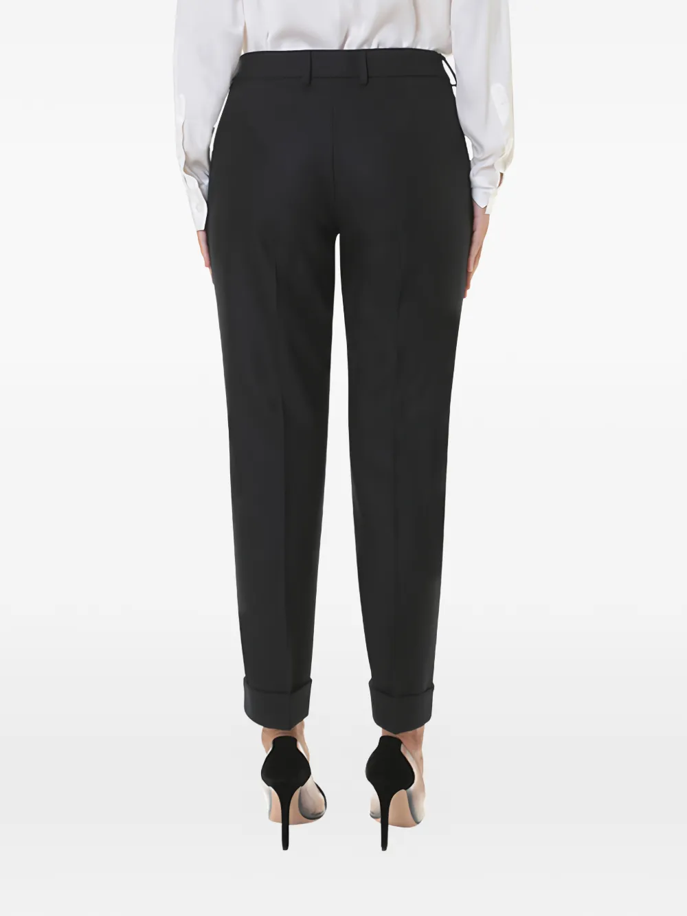  Boglioli Cropped Hose Mit Umschlägen   Schwarz 