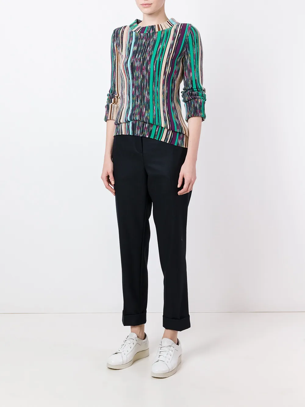 Boglioli getailleerde cropped broek - Zwart