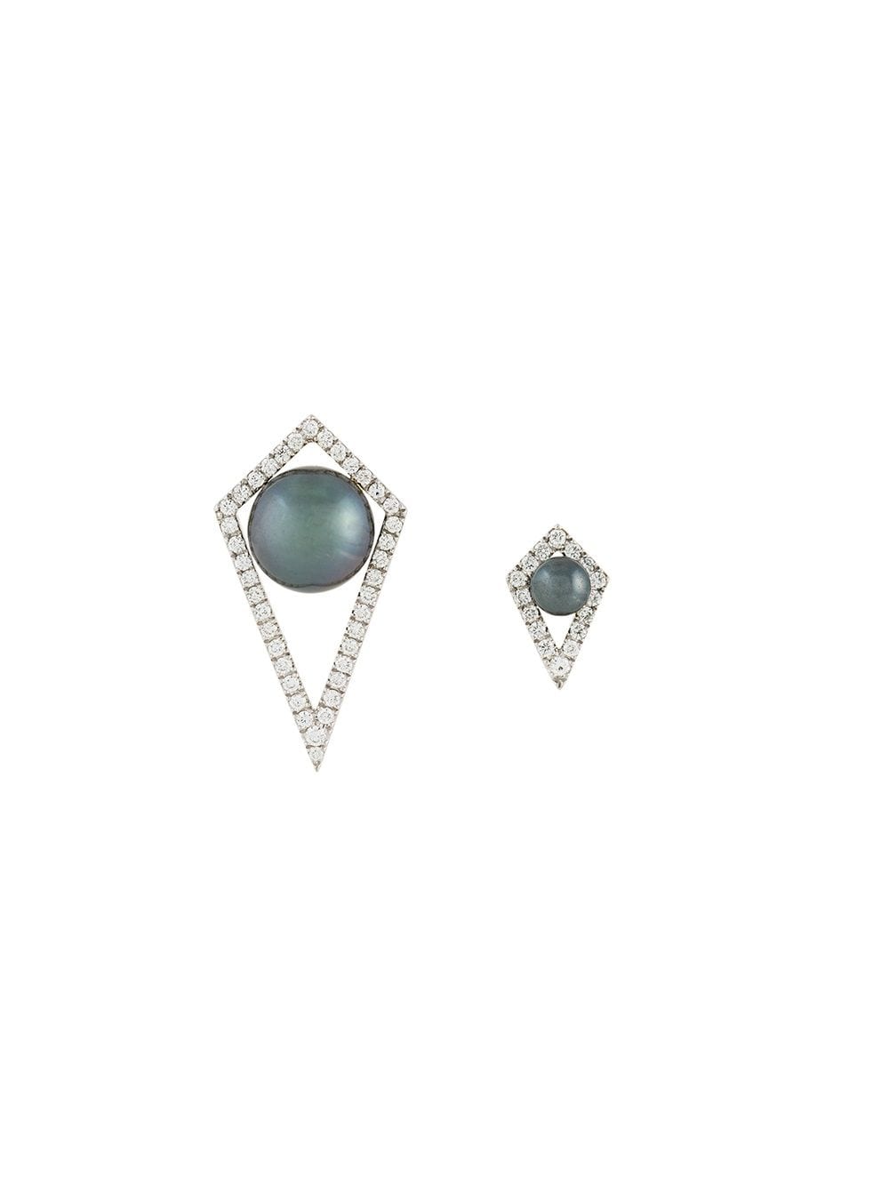 Image 1 of Elise Dray small and large diamond moon earrings