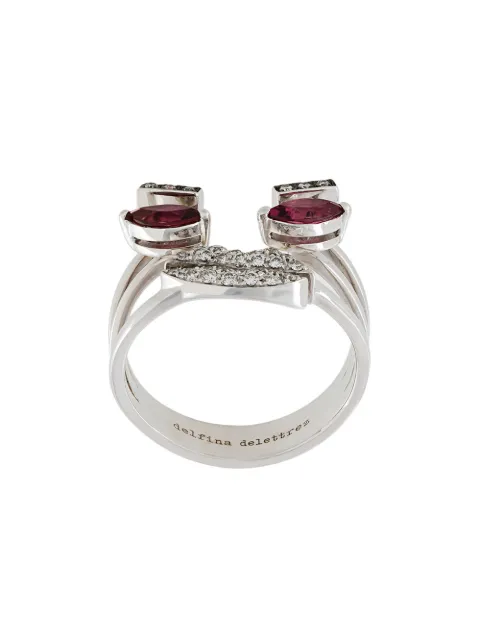 Delfina Delettrez face detail embellished ring