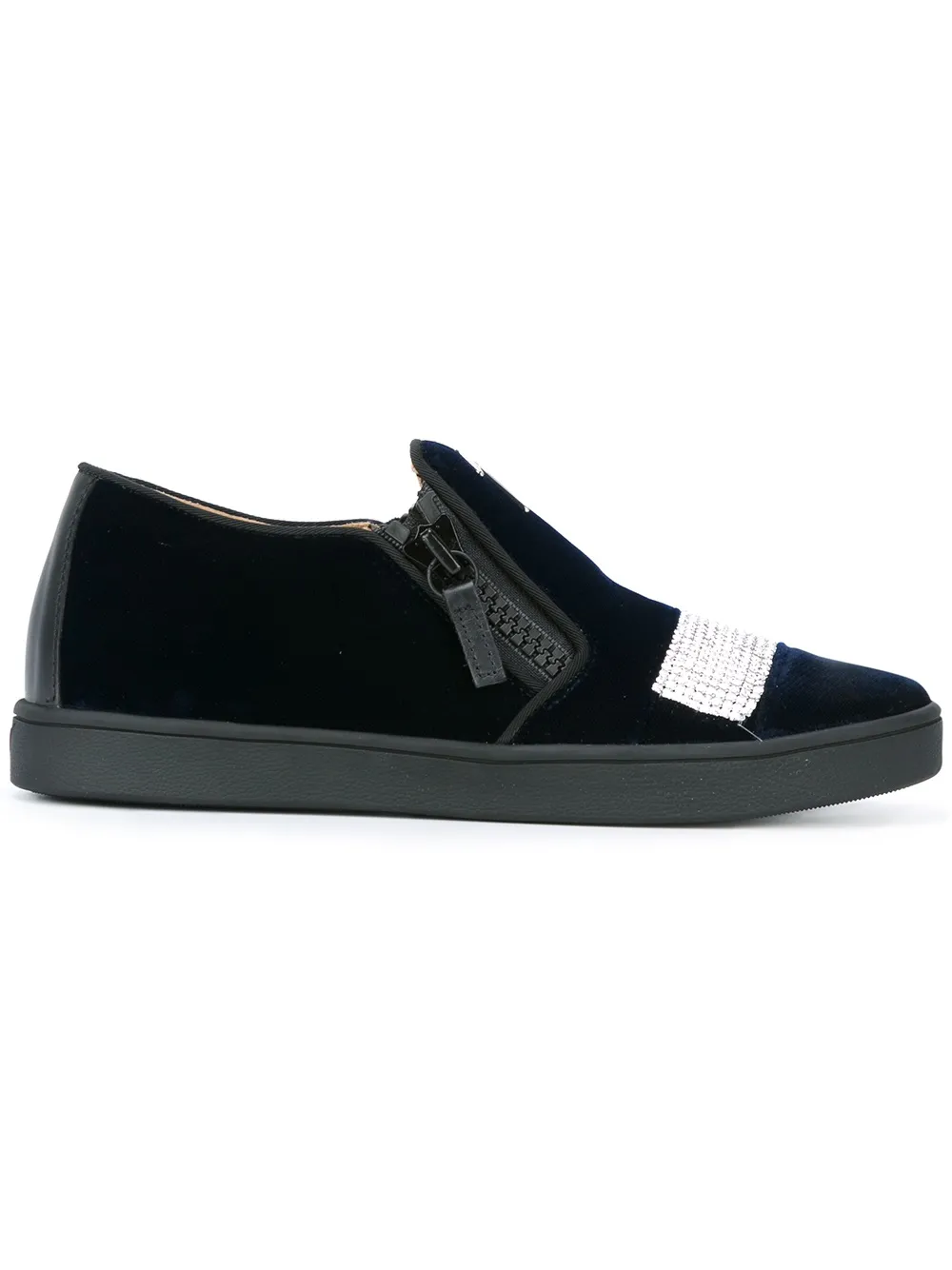 Giuseppe Zanotti velvet slip-on sneakers - Nero
