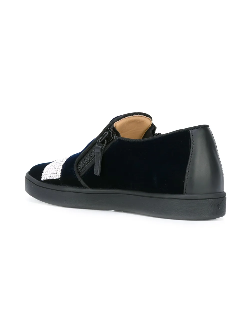 Giuseppe Zanotti velvet slip-on sneakers Zwart