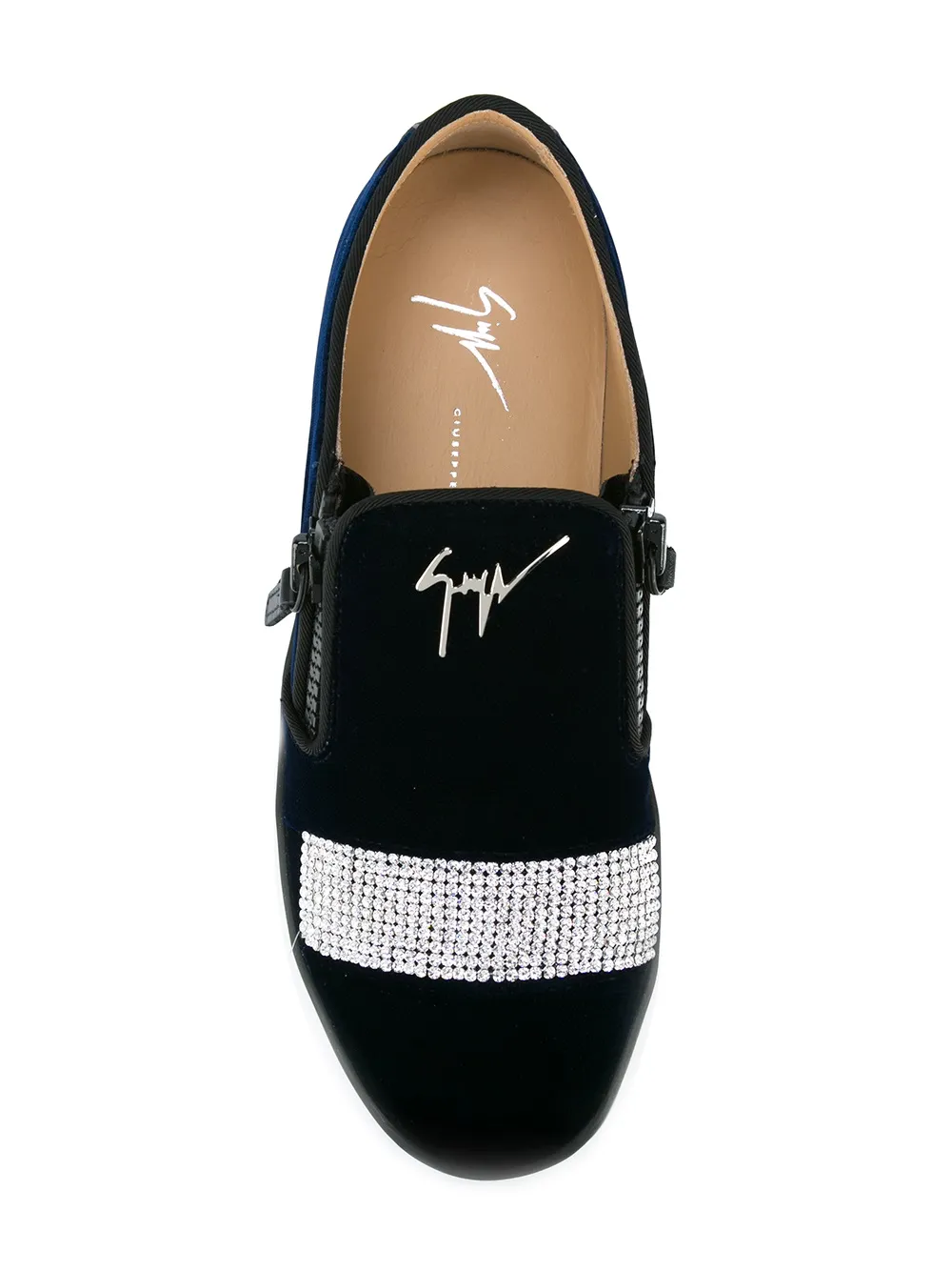 Giuseppe Zanotti velvet slip-on sneakers Zwart