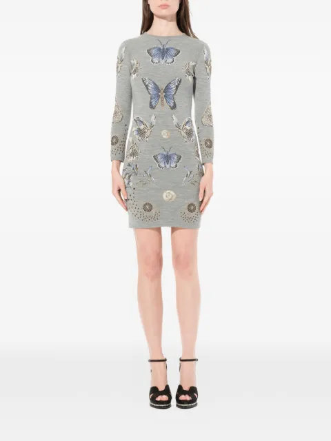 Alexander McQueen butterfly jacquard knit dress