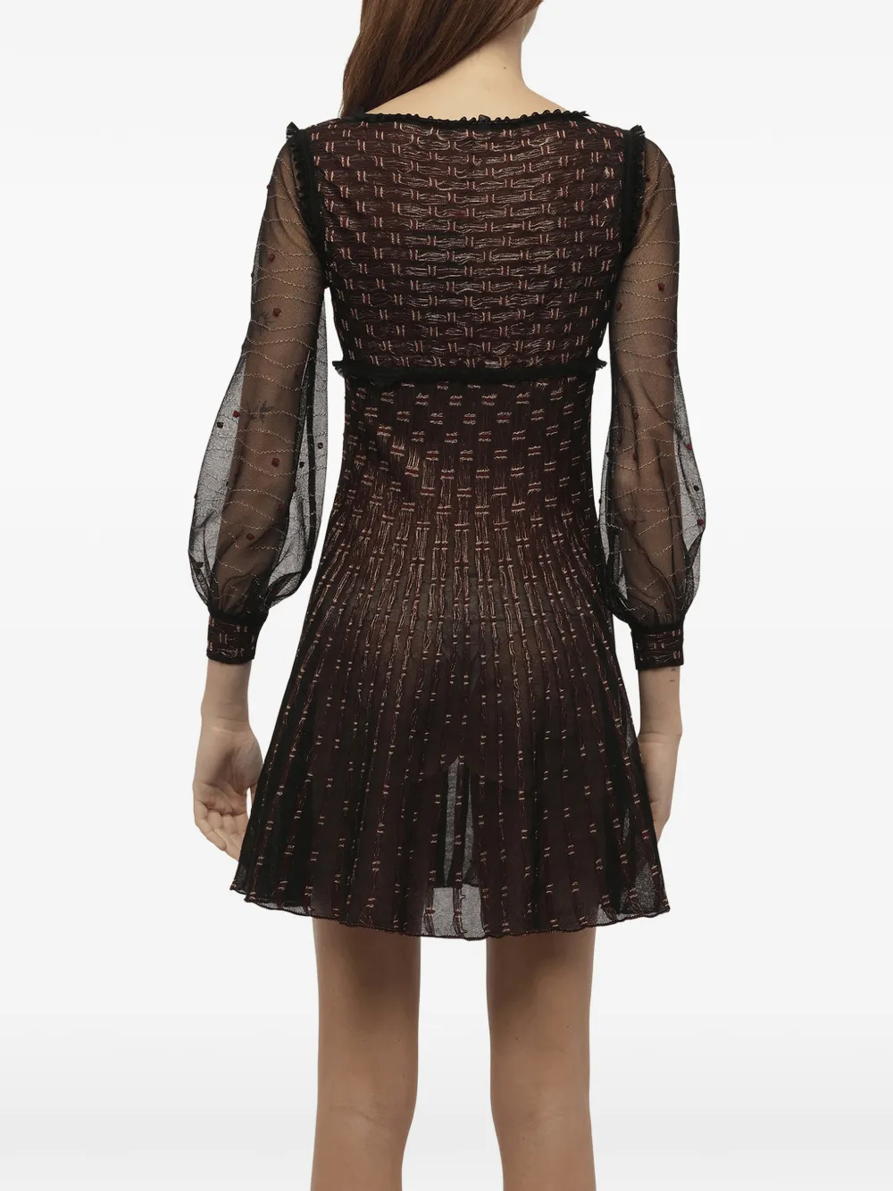 Alexander McQueen embroidered lace mini dress Zwart