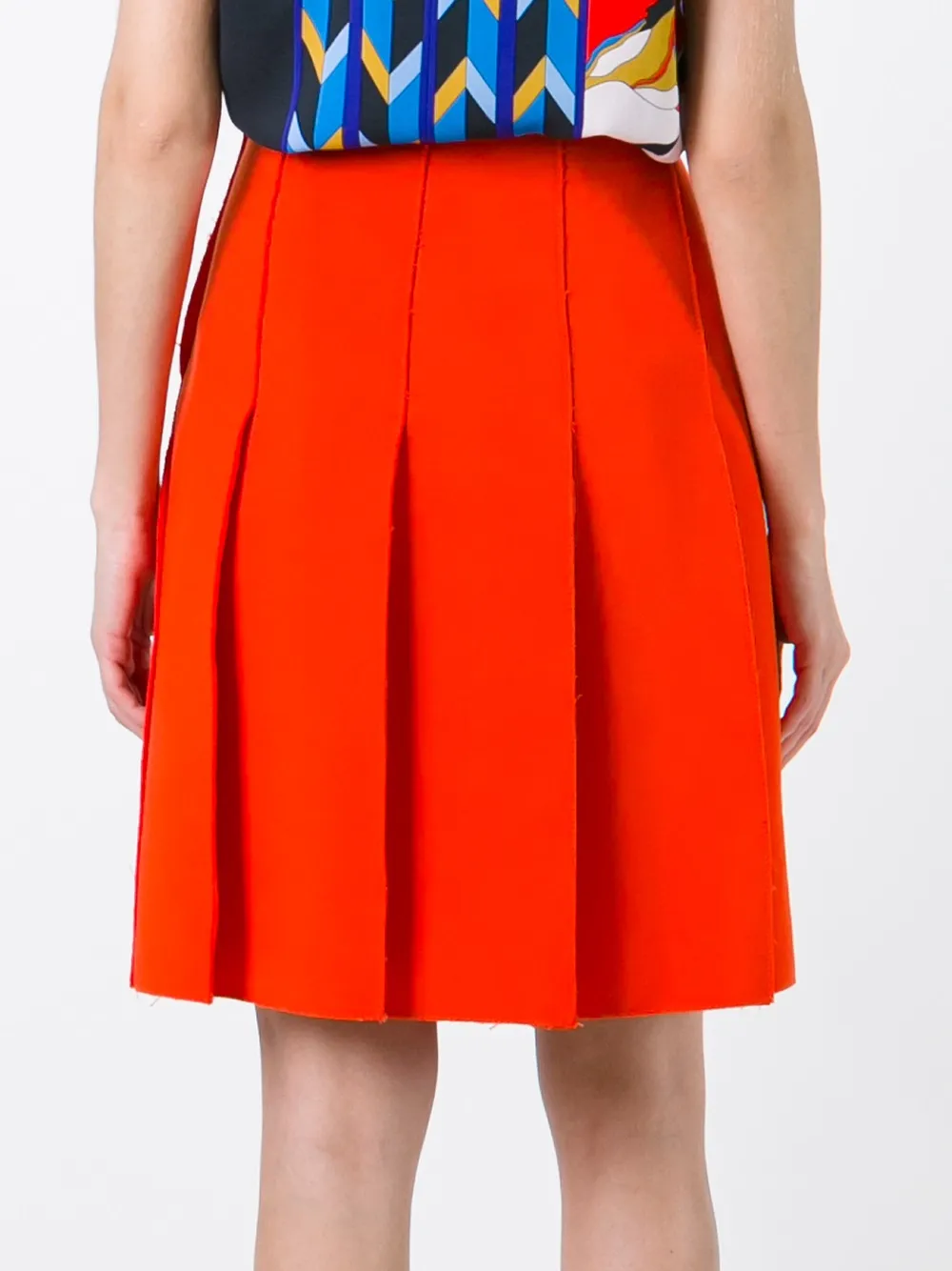 PUCCI frayed edge pleated skirt Geel