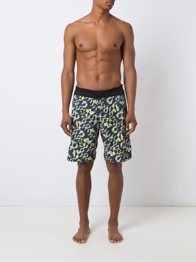 AMIR SLAMA GEOMETRIC-PRINT SWIM SHORTS