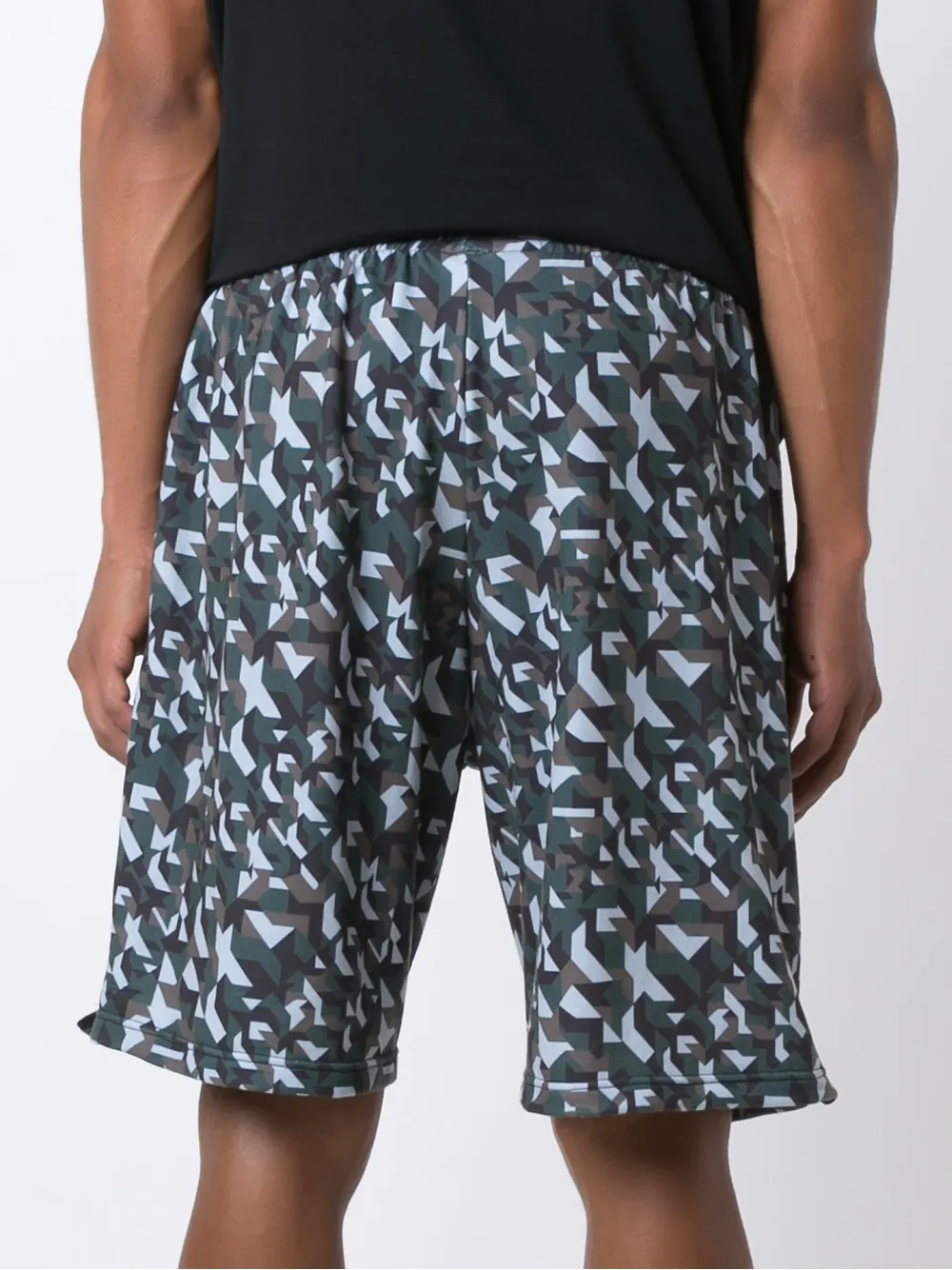 Amir Slama geometrische print trackshort Zwart