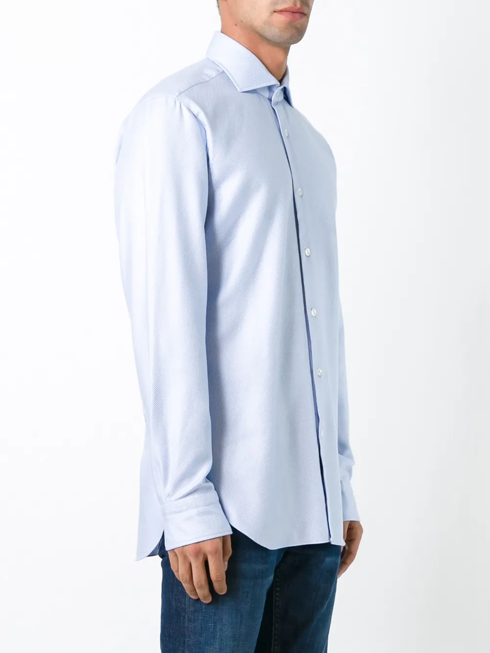 Barba Napoli Textured Shirt In Blue