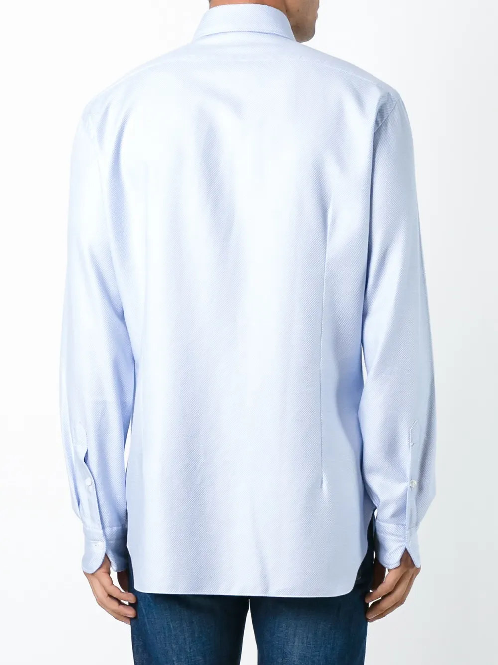 Barba Napoli Textured Shirt In Blue