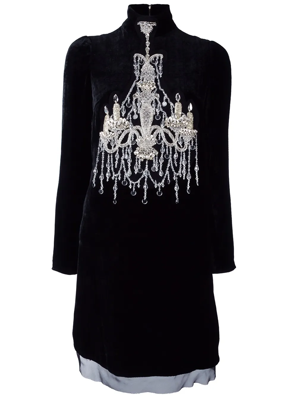 Dolce & Gabbana Chandlier Mock Velvet Dress In Black