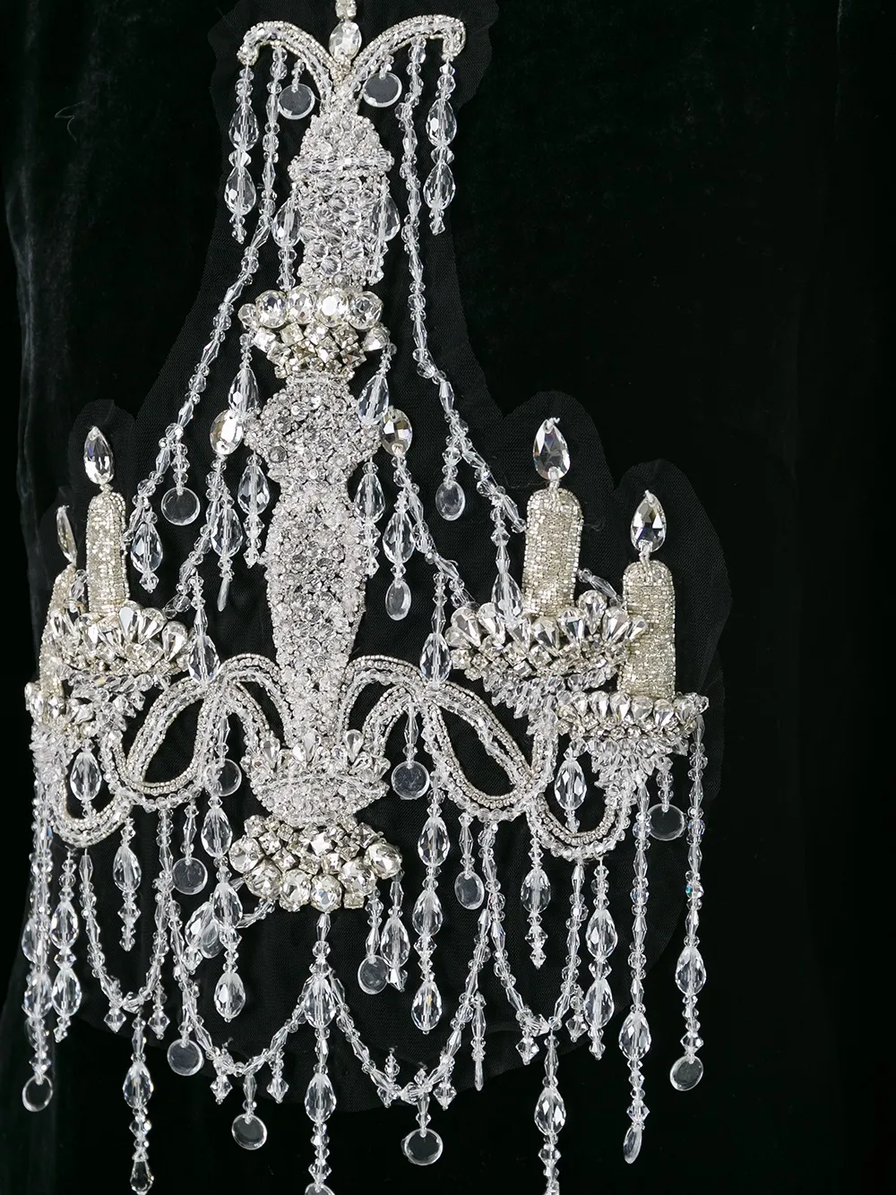 Dolce & Gabbana Chandlier Mock Velvet Dress In Black
