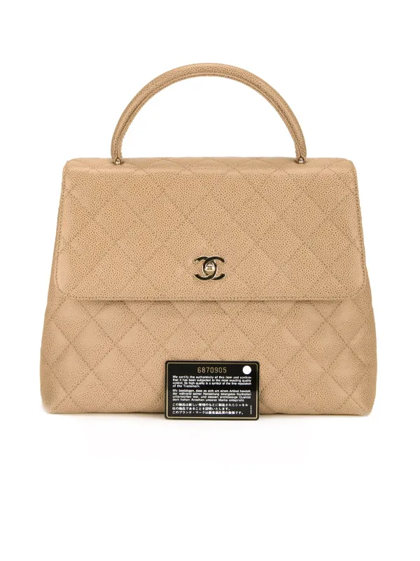 CHANEL ベージュ キルティング ハンドバッグ CHANEL Pre-Owned CC キルティングハンドバッグ | ブラウン | FARFETCH JP