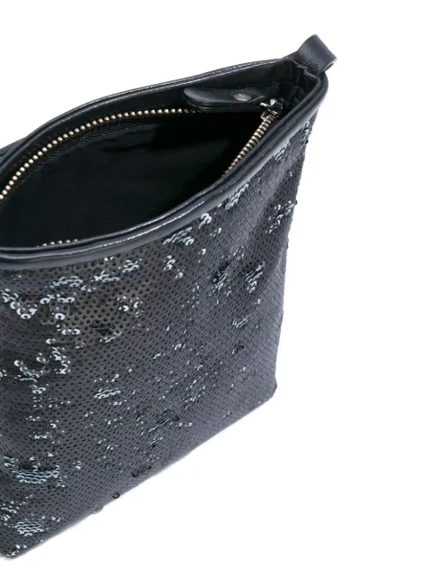 black sequin shoulder bag