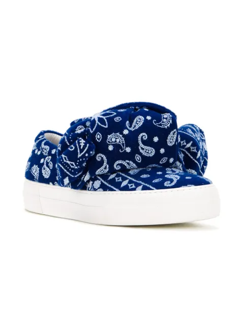 JOSHUA SANDERS JOSHUA SANDERS JACQUARD BOW DETAIL SNEAKERS - BLUE