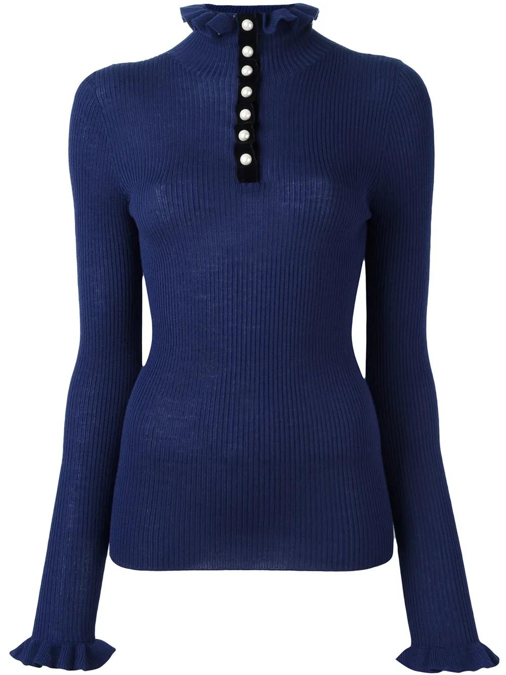 Philosophy Di Lorenzo Serafini buttoned neck jumper - Blu
