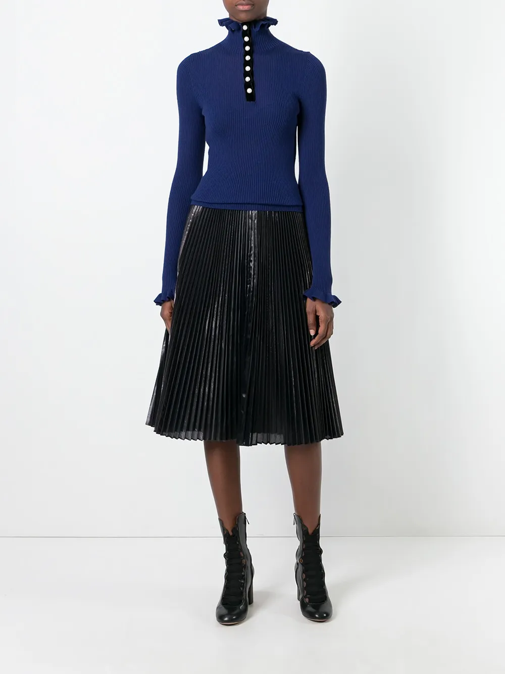  Philosophy Di Lorenzo Serafini Pullover Mit Geknöpftem Kragen   Blau 