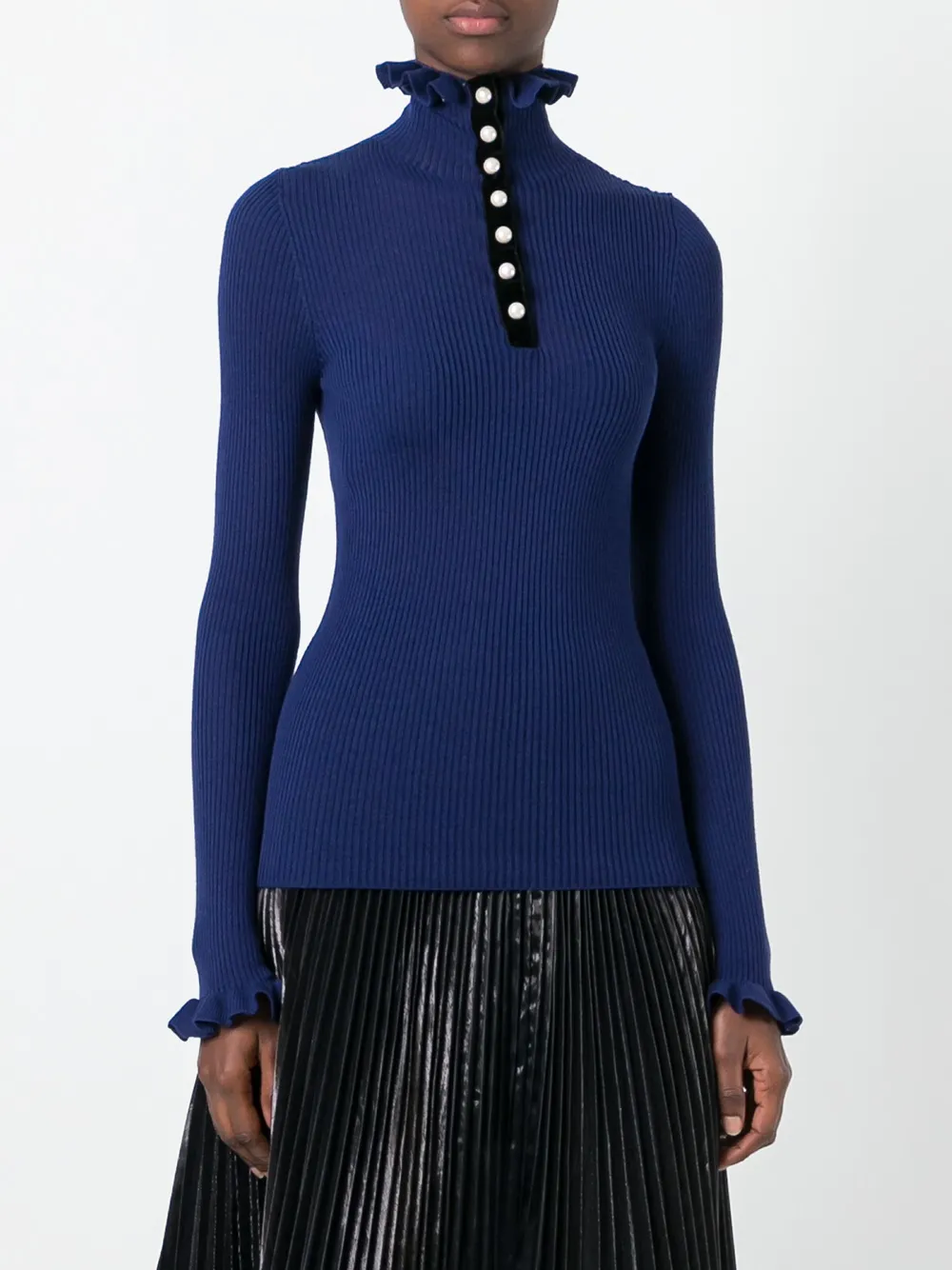  Philosophy Di Lorenzo Serafini Pullover Mit Geknöpftem Kragen   Blau 