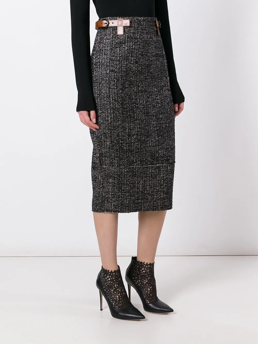 TOM FORD belted pencil skirt Zwart