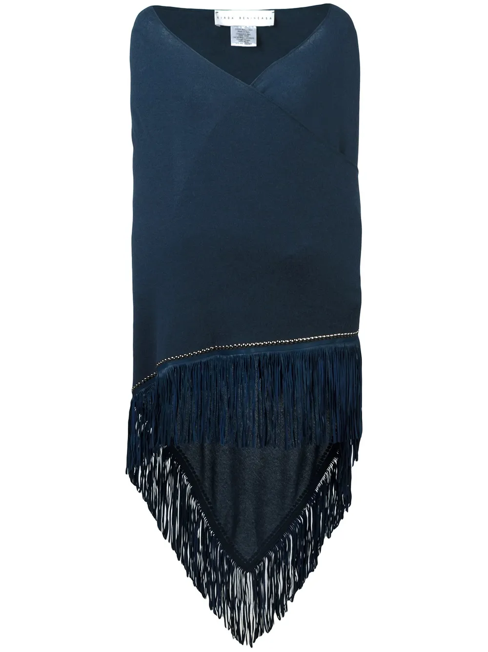 Giada Benincasa wide fringed scarf - Blu