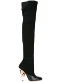 Givenchy printed heel over-the-knee boots - Black