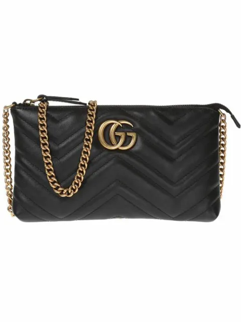 gucci marmont mini chain bag black