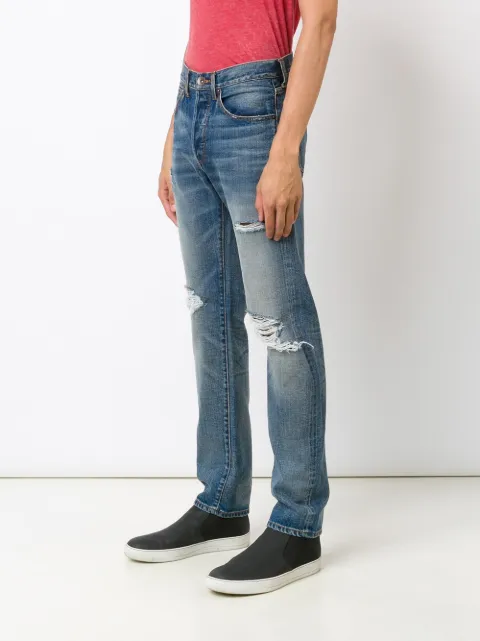 Farfetch Uomo Abbigliamento Pantaloni e jeans Jeans Jeans affosulati Jeans sdruciti Blu 