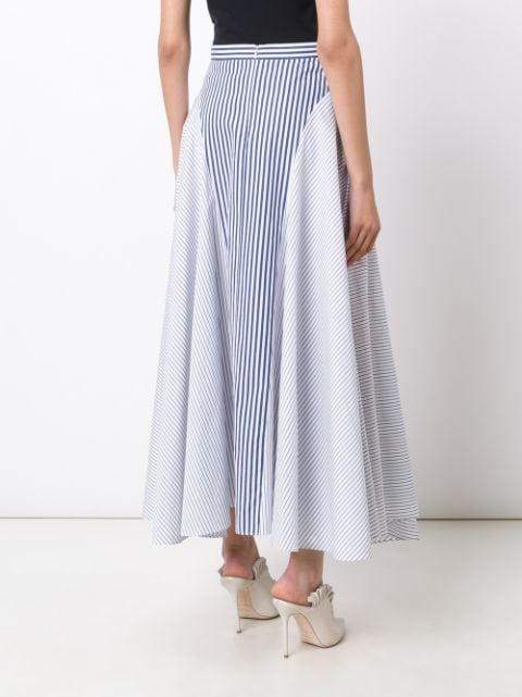 ADAM LIPPES Asymmetric Striped Cotton-Poplin Midi Skirt in Multi ...