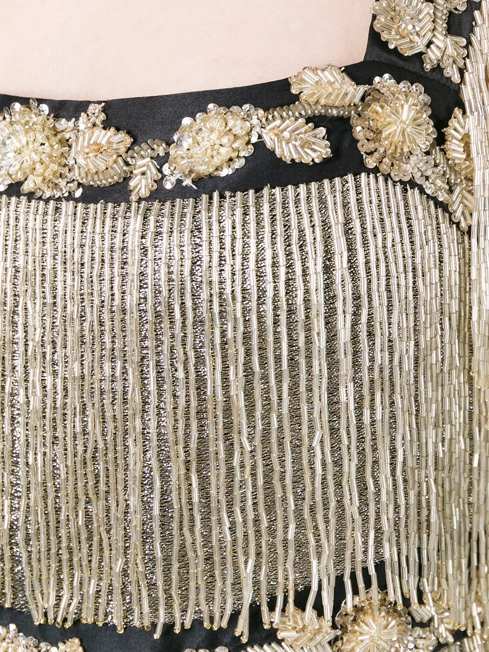 Alberta Ferretti embellished beaded fringed dress Goud