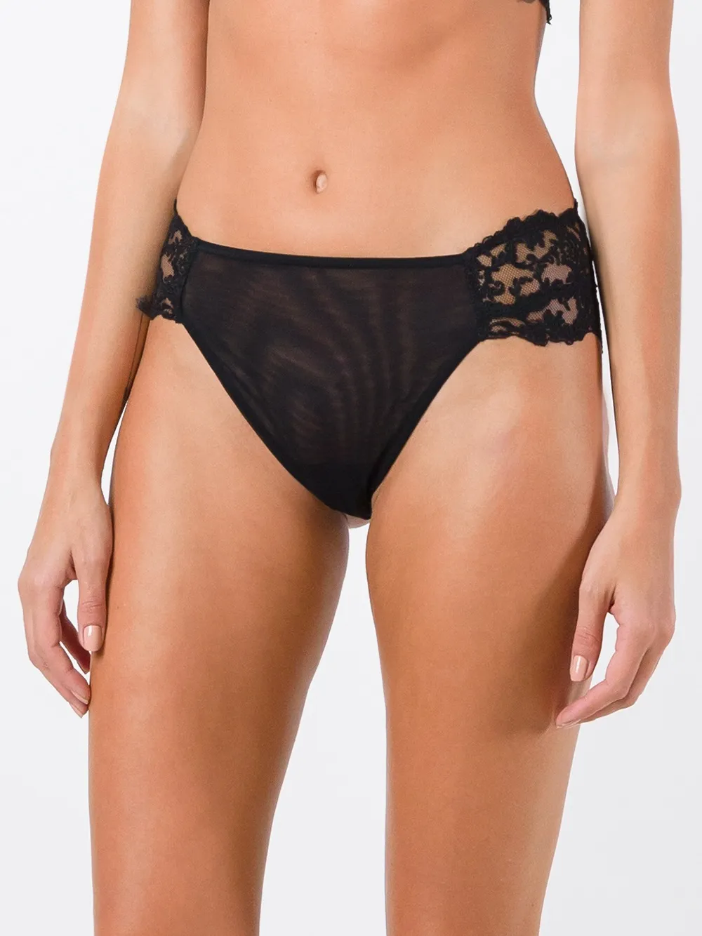 La Perla Floral Vibes medium brief - Zwart