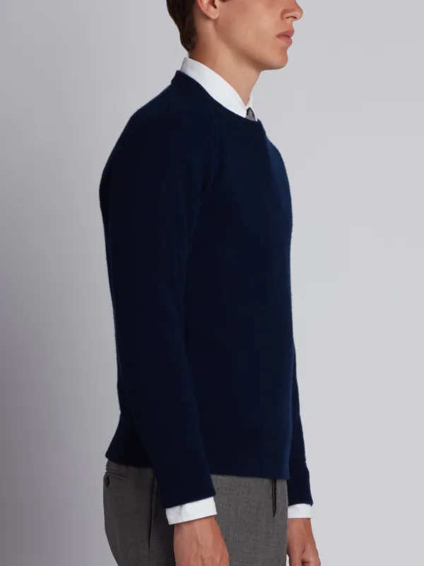 Fully Fashioned French Terry Crewneck Sweatshirt In Navy Cashmere