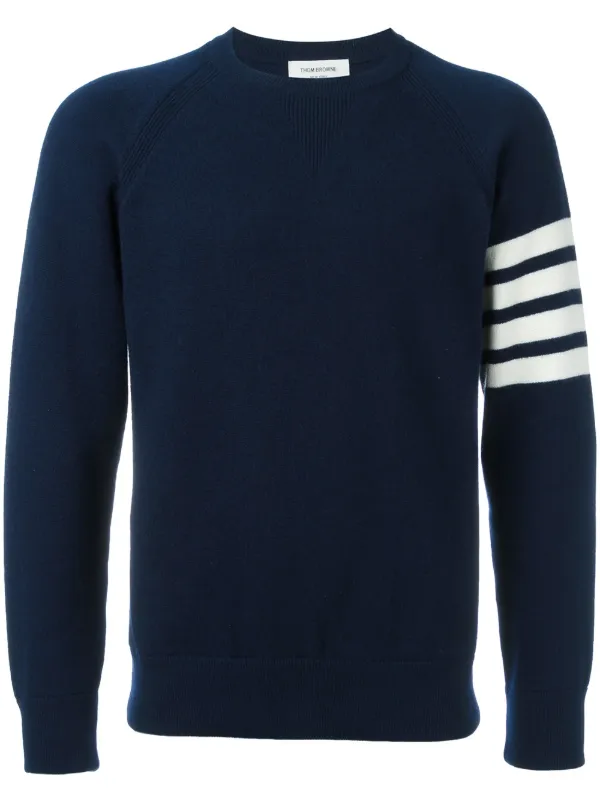 Thom Browne 4-Bar Crew Neck Cashmere Jumper Blue FARFETCH IN