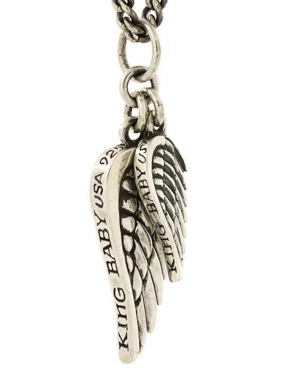 King Baby Double Wing Pendant Necklace Farfetch - Double Wing Pendant Necklace King Baby Double Wing Pendant Necklace Farfetch - Double Wing Pendant Necklace
