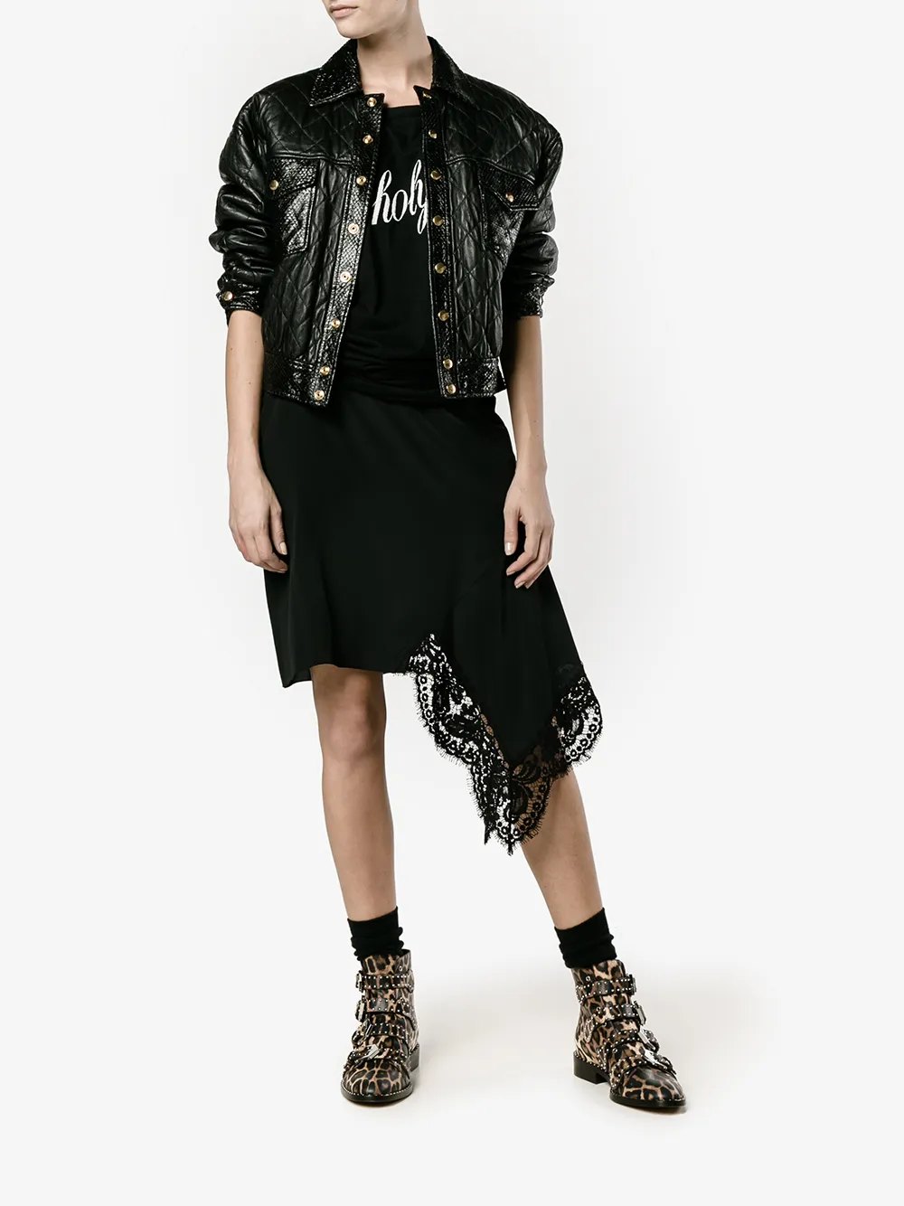 Givenchy leopard print boots Zwart