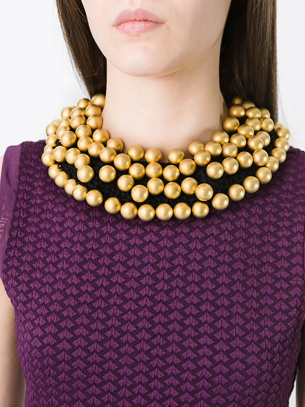 Maria Calderara oversized pearls motif necklace - Zwart